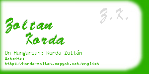 zoltan korda business card